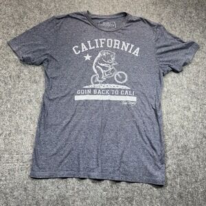 Riot Society T-Shirt Men's L Gray Heather "Goin Back to Cali" Graphic California